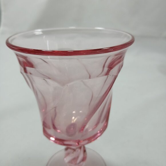 Set of Six (6) Pink Goblets Fostoria Jamestown Goblets - Picture 7 of 8